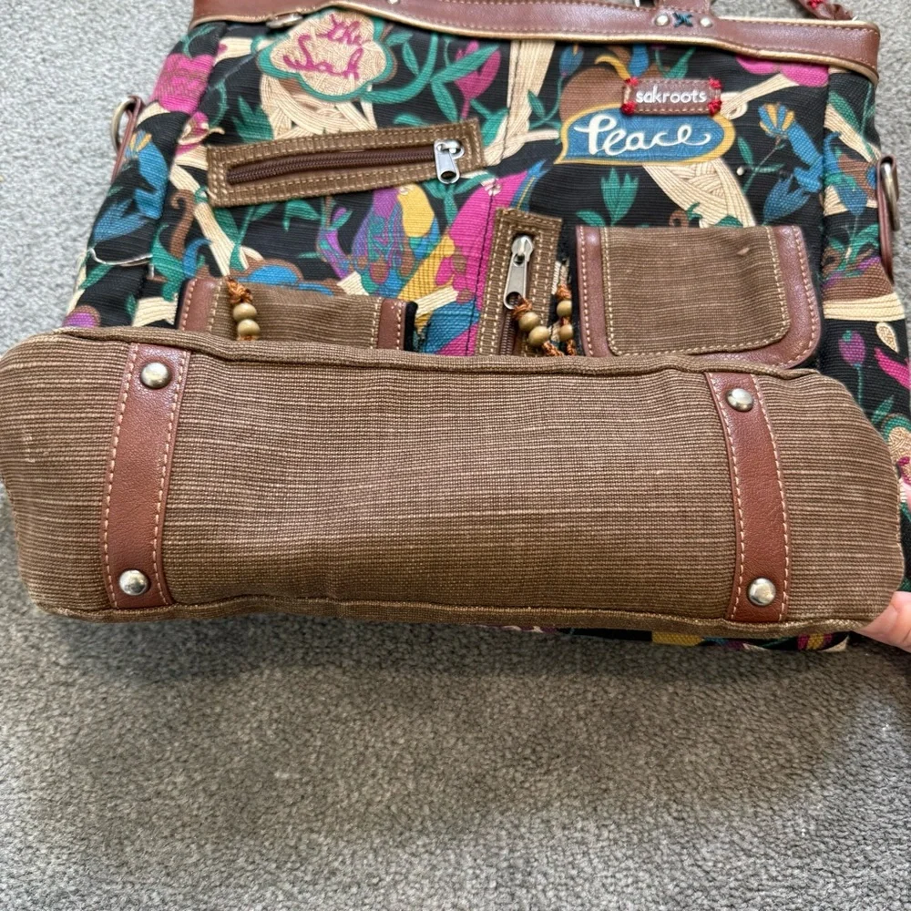 The Sak SAKROOTS Artist Circle Artillery Peace Nature Print Handbag Purse - Picture 10 of 12